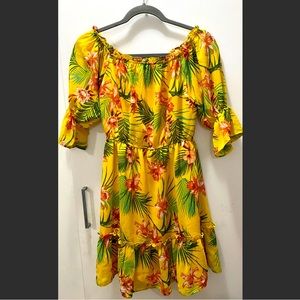 F21 Off the shoulder flounce mini dress